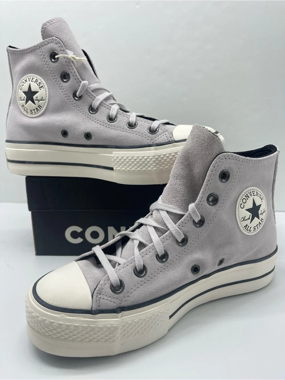 Converse WMNS CTAS LIFT HI BONE COLD/EGRET/BLACK Platform Sneakers A14516C